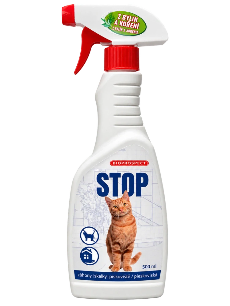 STOP KOČKÁM - pachový odpuzovač koček 500 ml.